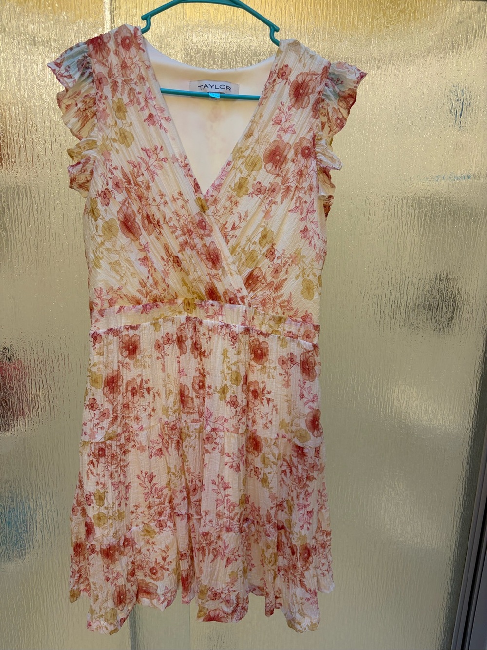 Taylor Floral Wrap Dress in Pink and Olive